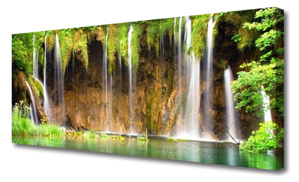 Tablou pe panza canvas Cascada Natura Maro Verde Albastru Alb