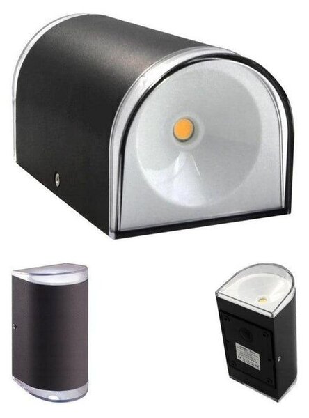 Aplica LED pentru exterior, rotunda, lumina bidirectionala alb neutru, 170x90x80 mm
