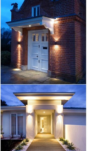 Aplica de exterior, montare perete, 2 x LED Gu10, IP44, 35W, aluminiu si sticla