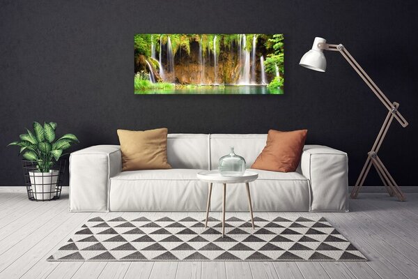 Tablou pe panza canvas Cascada Natura Maro Verde Albastru Alb