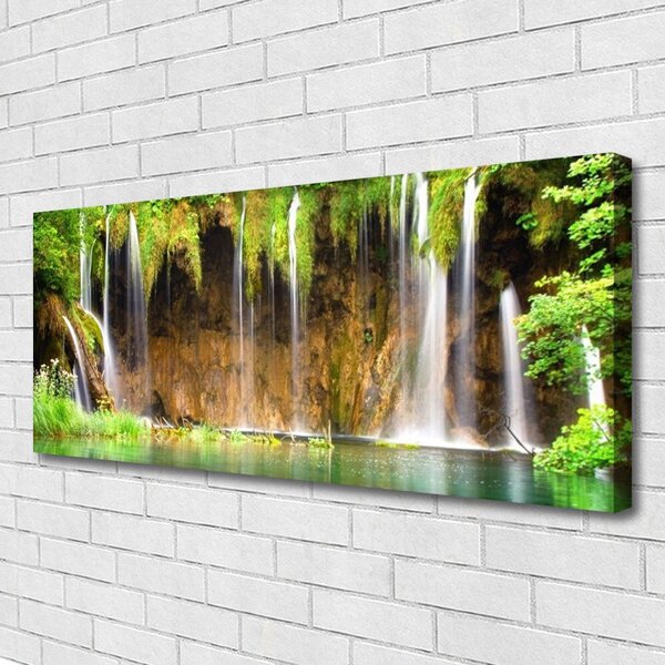 Tablou pe panza canvas Cascada Natura Maro Verde Albastru Alb