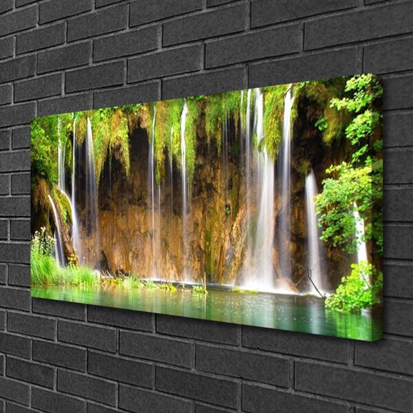 Tablou pe panza canvas Cascada Natura Maro Verde Albastru Alb