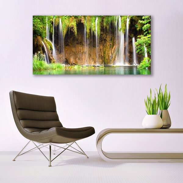 Tablou pe panza canvas Cascada Natura Maro Verde Albastru Alb