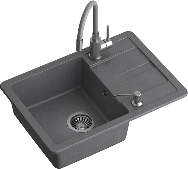 Quadron Ready Smart chiuvetă cu robinet și dozator gri/oțel LA_TQ6244RSSZ