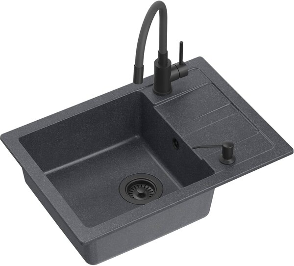 Quadron Ready Smart chiuvetă cu robinet și dozator negru/negru LA_TQ6244RSBLM
