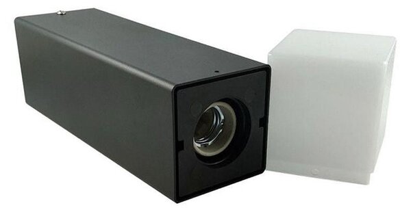 Lampa de exterior tip stalp, LED E27, IP44, inaltime 32 cm, baza 8 cm, negru