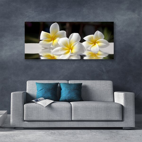 Tablou pe panza canvas Flori Floral Alb Galben