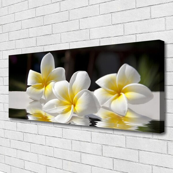 Tablou pe panza canvas Flori Floral Alb Galben
