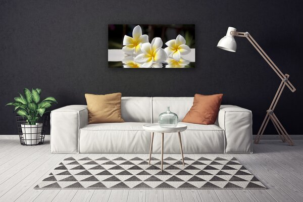 Tablou pe panza canvas Flori Floral Alb Galben