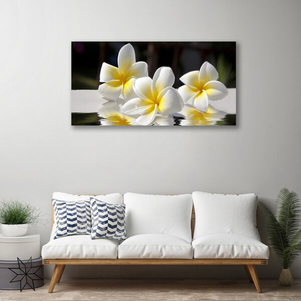 Tablou pe panza canvas Flori Floral Alb Galben