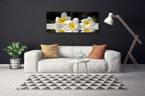 Tablou pe panza canvas Flori Floral Alb Galben