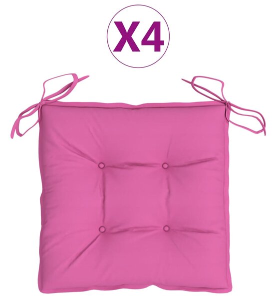 Perne pentru scaun, 4 buc., roz, 40x40x7 cm, material textil