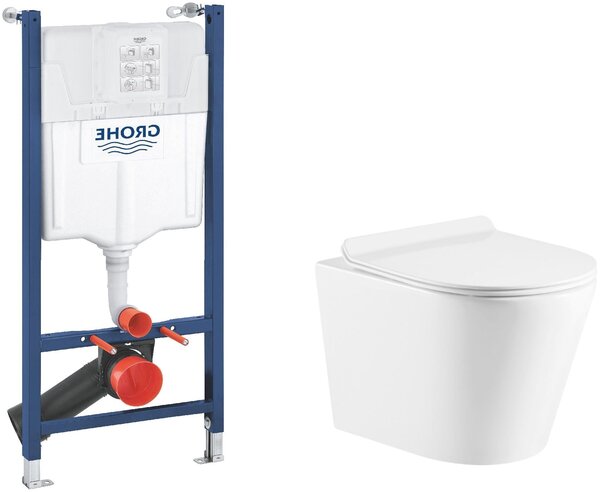 Set cadru încastrat Grohe Solido 38971000, vas WC cu capac soft-close Hagser Otis HGR30000042