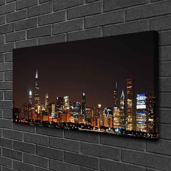 Tablou pe panza canvas Oraș Case Galben Negru