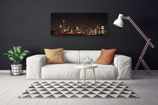 Tablou pe panza canvas Oraș Case Galben Negru
