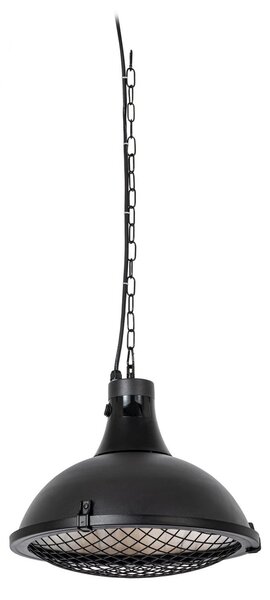 Radiator suspendat Ormio, negru, Ø 43 cm, IP44 - Lucande Lucande, Ormio, Negru, Aluminiu, Modern