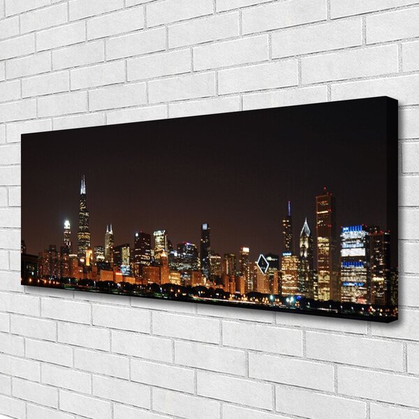 Tablou pe panza canvas Oraș Case Galben Negru