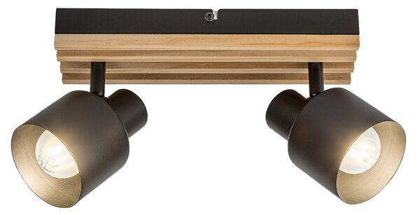 Rabalux Noxelle lampă de tavan 2x10 W negru-lemn 73421