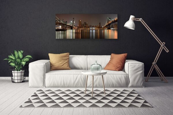 Tablou pe panza canvas Oraș Arhitecturã Galben Maro Alb