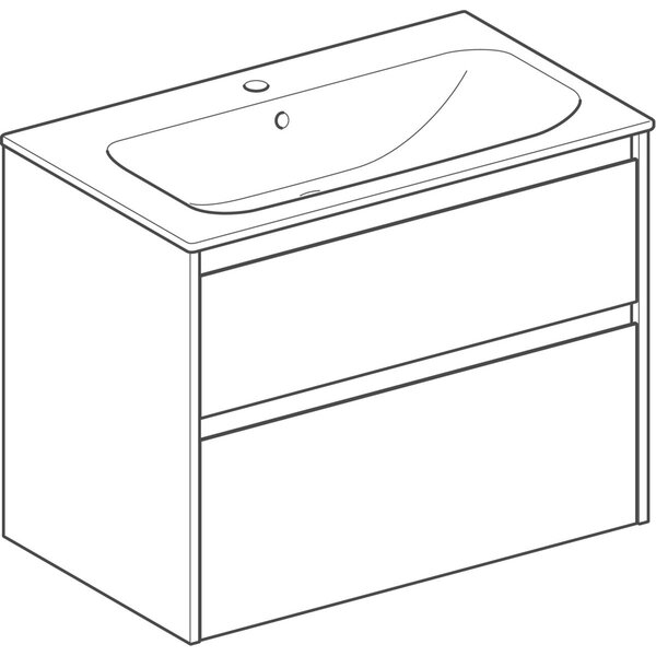 Geberit Selnova Square lavoar cu dulap 80 cm alb 504.139.00.1