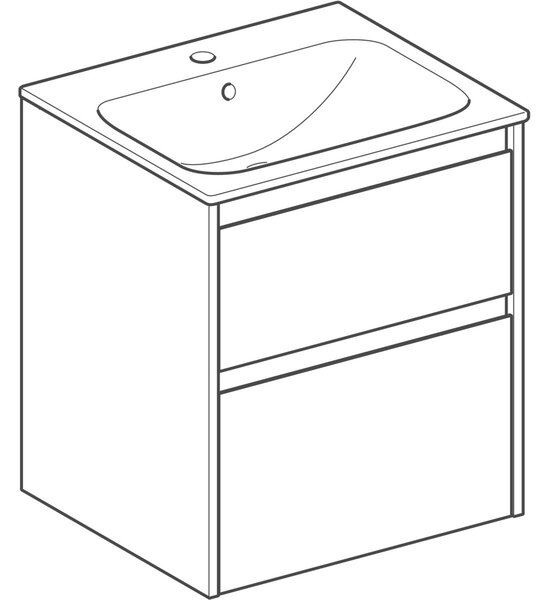 Geberit Selnova Square lavoar cu dulap 55 cm alb 504.137.00.1