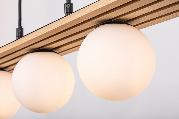 Rabalux Noxelle lampă suspendată 3x5 W negru-lemn 72421