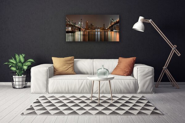 Tablou pe panza canvas Oraș Arhitecturã Galben Maro Alb