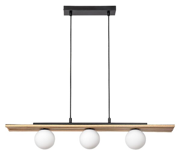 Rabalux Noxelle lampă suspendată 3x5 W negru-lemn 72421
