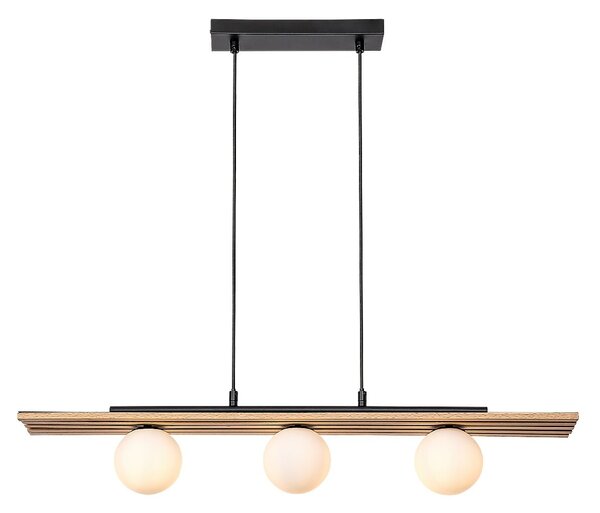 Rabalux Noxelle lampă suspendată 3x5 W negru-lemn 72421