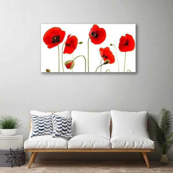 Tablou pe panza canvas Maci Floral Roșu Negru Verde