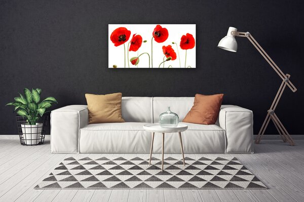 Tablou pe panza canvas Maci Floral Roșu Negru Verde