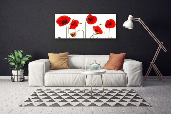 Tablou pe panza canvas Maci Floral Roșu Negru Verde