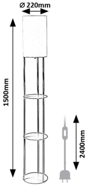 Rabalux Bronn lampă de podea 1x40 W bej 74107