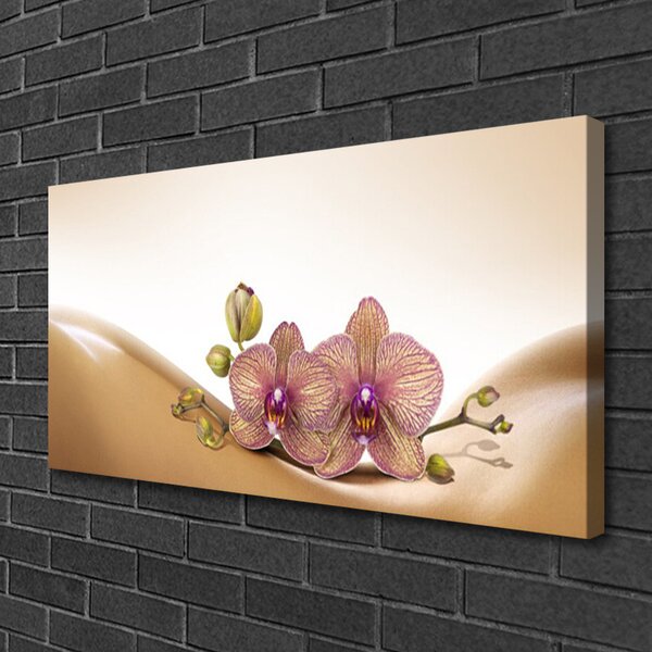 Tablou pe panza canvas Copaci Floral Brown roz
