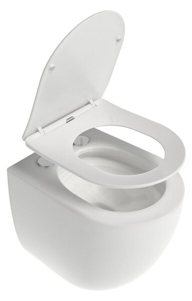 Ravak Chrome vas wc cu capac soft-close agăţat fără margine cu spălare turbionară alb lucios X03121