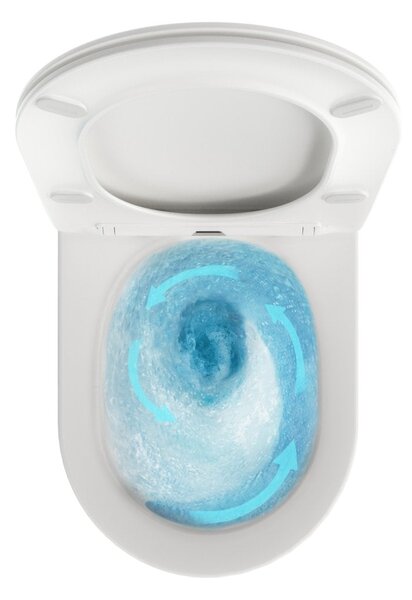 Ravak Chrome vas wc cu capac soft-close agăţat fără margine cu spălare turbionară alb lucios X03121