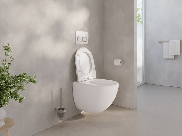 Ravak Chrome vas wc cu capac soft-close agăţat fără margine cu spălare turbionară alb lucios X03121
