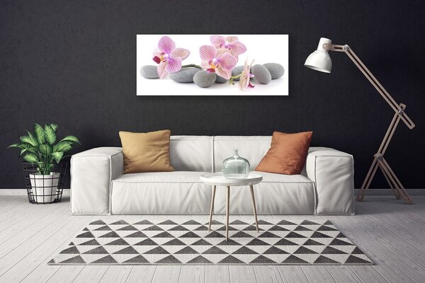 Tablou pe panza canvas Pietrele de copac Floral Roz Gri