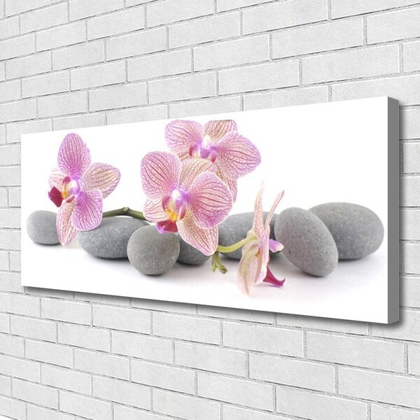 Tablou pe panza canvas Pietrele de copac Floral Roz Gri