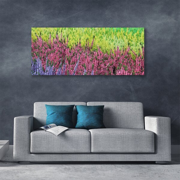 Tablou pe panza canvas Flori Floral Violet Roșu Verde