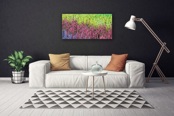 Tablou pe panza canvas Flori Floral Violet Roșu Verde