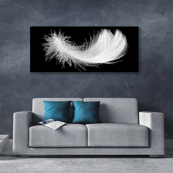 Tablou pe panza canvas Feather Art White