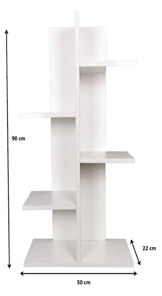 Etajera Emi, alb, 50x22x90 cm