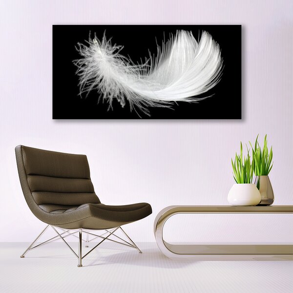 Tablou pe panza canvas Feather Art White