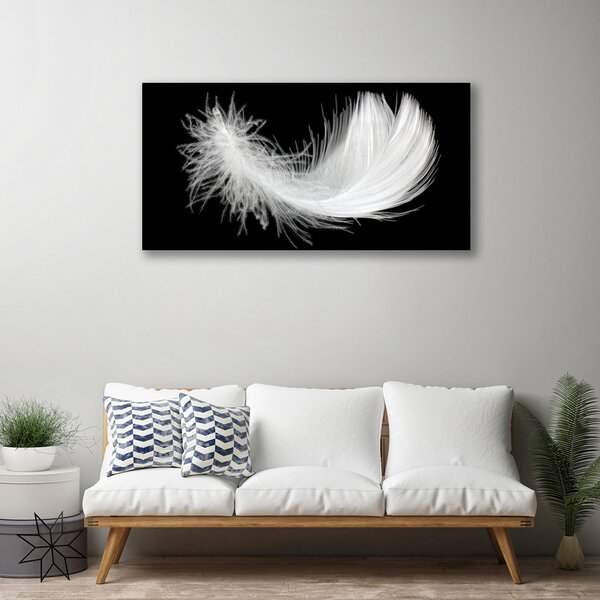 Tablou pe panza canvas Feather Art White