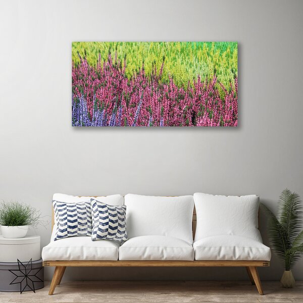 Tablou pe panza canvas Flori Floral Violet Roșu Verde