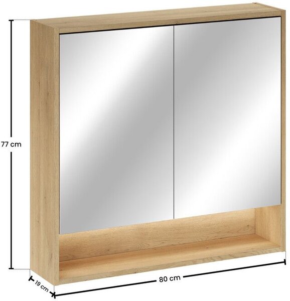 Comad Viola dulap 80x19x77 cm cu oglinda stejar CREMONA UN 84-80-2D
