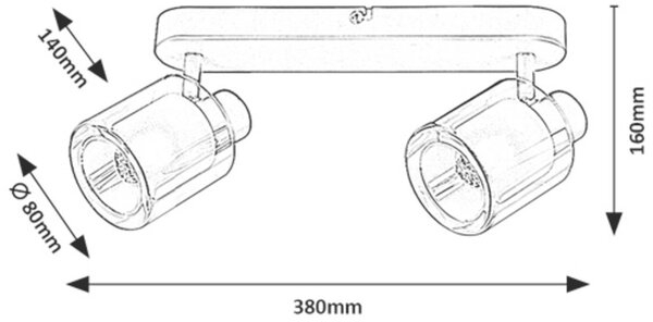 Rabalux Mirral lampă de tavan 2x15 W bej 73064