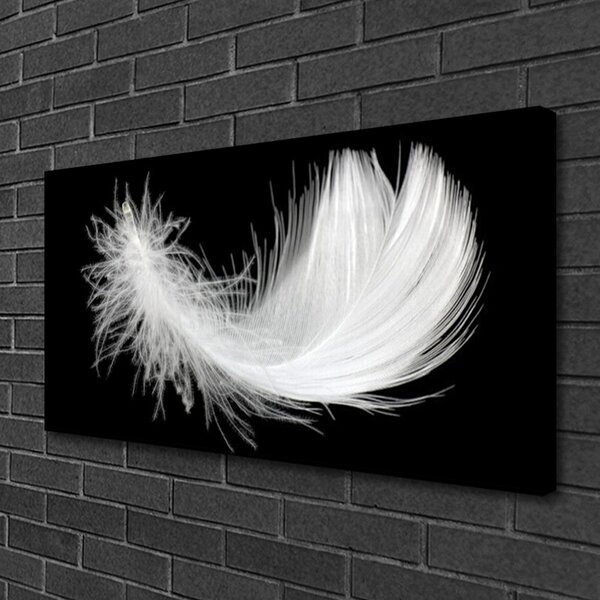 Tablou pe panza canvas Feather Art White