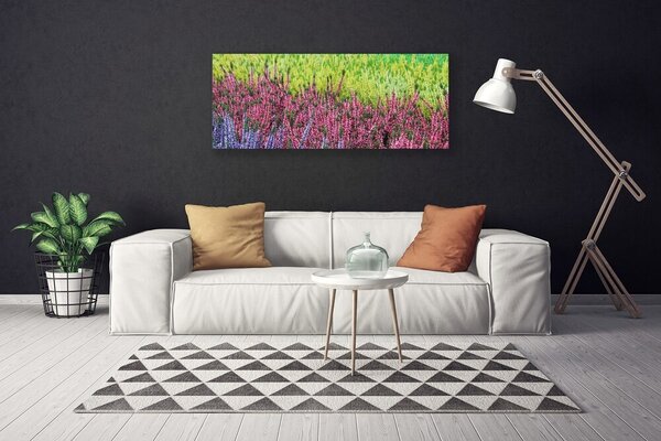 Tablou pe panza canvas Flori Floral Violet Roșu Verde